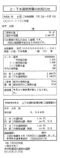 上下水道使用量のお知らせ