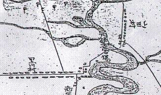 会津藩士団の入植した黒川・山田村の地図